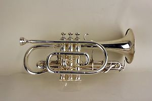 Dillon Woodridge Silver Plated Bb Cornet W/ Denis Wick London 4-1/2 Mouthpiece