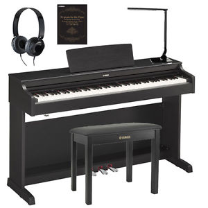 Yamaha YDP163 Digital Piano Black with Bench,LED Lamp, Headphones Bundle