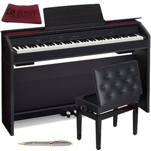 Casio PX860 Digital Piano Black with Adjustable storage Bench Home Bundle