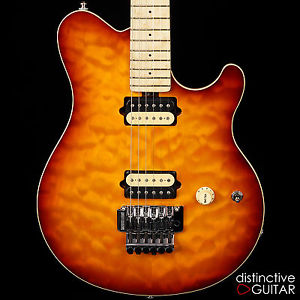 NEW ERNIE BALL MUSIC MAN AXIS GUITAR - HONEY BURST QUILT MAPLE TOP & PAF PICKUPS