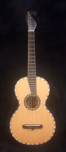 Bruce Wei Austro-German Style Guitar, Solid Indian Rosewood, Mop Inlay AG-001