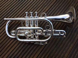 Boosey & Hawkes Large Bore(LB) Sovereign Bb Cornet-Stunning Silver Plate Finish-