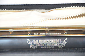 Beautiful M.  Suzuki BCH-48 Harmonica with Case and Caring Bag Made in Japan