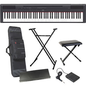 Yamaha P115 Digital Piano Black with bag, X Stand, X Bench, Music Rest, Pedal