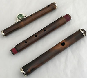 1870's German Unknown Baroque one keyed Traverso Boxwood Flute in D, A=415Hz.