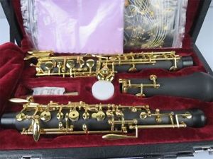 Semiautomatic composite wood concert oboe,gold-plating C key
