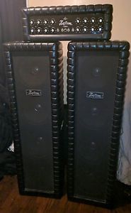 Black T & R Kustom 4 Speaker Cabinets & 200k PA Head, amp W/switch pedal & wires