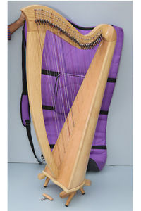 Mikel Saffron Lever Harp 34 Strings  with Deluxe Carry Bag VAT Free Delivery