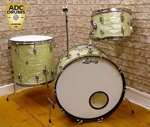 Vintage Ludwig 1960's Super Classic White Marine Pearl Drum Kit