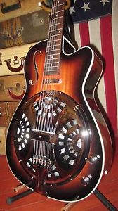 2017 Washburn Model R15 RCE Resonator Acoustic-Electric Guitar Sunburst Cool!