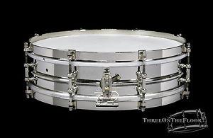 1920s Ludwig Nickel over Brass Shell 4x14 ALL METAL Model Snare Drum : Vintage