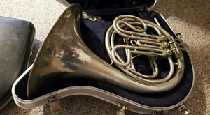 MIRAFONE 1867 SILVER FRENCH HORN WITH CASE