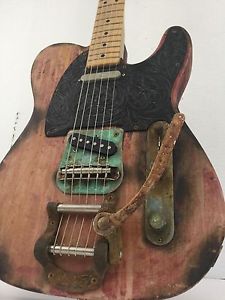 Telecaster Bigsby Heavy Relic Burned Rusty Steampunk Custom Electric Guitar