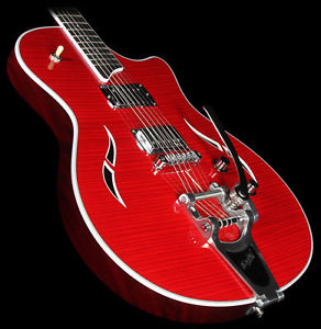 Taylor T3/B Flame Maple Electric Guitar with Bigsby Borrego Red