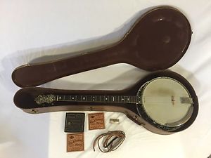 Vintage Bacon & Day Super Grade Plectrum Banjo 1920s Resonator Pickup Ready RARE