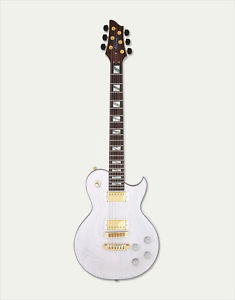 NEW ARIA PRO II - PE-LUX SEE THROUGH WHITE ELECTRIC GUITAR