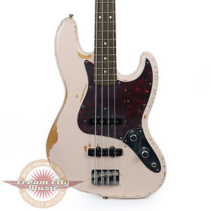 Brand New Fender Flea Jazz Bass Roadworn with Rosewood Fingerboard in Shell Pink