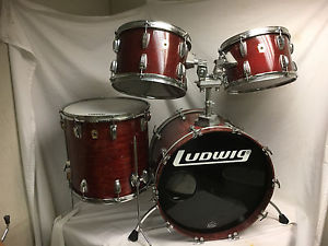 Vintage Ludwig Red Mahogany Lacquer Drum set Shell Pack