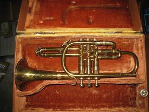 H. N. White King Master Vintage Brass Cornet Medium Bore # 250823 & Case 1941