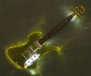 Custom B.C. Rich Gibson Epiphone Acrylic Mockingbird Transparent Amber wLED Glow