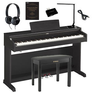 Yamaha YDP163 Digital Piano Black with Bench,H/P, LED Lamp, wireless USB Bundle