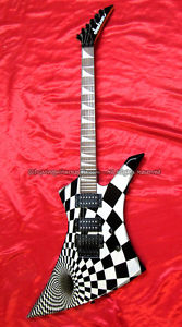 GMW Refinished Jackson KE3 Kelly Pro Series w/ Spiral Checkerboard Graphic