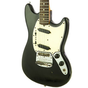 Vintage 1965 Fender Mustang Black Refin w/ Original Hard Shell Case