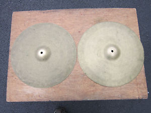 K ZILDJIAN ISTANBUL TURKEY 15" HI HAT CYMBALS ITERMEDIATE STAMP LATE 1950'S