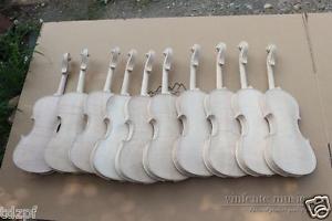 10 pcs 4/4 violin unfinished flame maple back Russian spruce top white violin