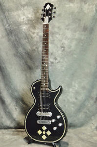 Zemaitis C24SU Black Pearl Diamond Electric Guitar W/HardCase Used #U458