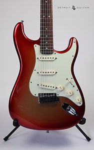 USED 2011 FENDER AMERICAN DELUXE STRATOCASTER SUNSET METALLIC W/ CASE STRAT