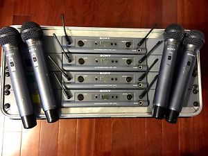 4 Sony URX-R1 System With 4 Handheld Transmitters
