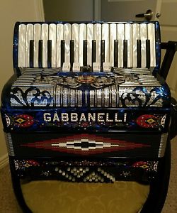 Original Gabbanelli accordion 30 piano key dark blue accordion 5 register Italy