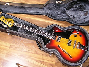 Fender Coronado Semi-Hollow Bass with TV Jones Thunder'Blade neck pickup
