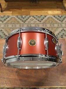 gretsch broadkaster snare drum model bk-65148ms 6.5 x 14 satin copper mist 8 lug