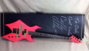Vintage 1980's B.C. Rich Warlock Bass Guitar Rare Pink Made in USA Neck-Thru BC