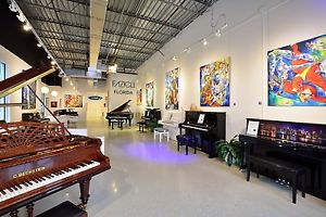 Weber CLASSIC Ebony Upright Piano with New York Skyline - NEW