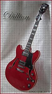 Dillion Deluxe semi hollow guitar in red