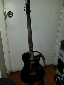 1960 Silvertone U-1 electric bass vintage U1 sears BLACK FINISH lipstick USA