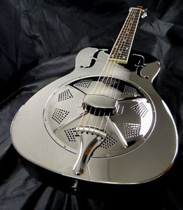 Duolian 'O' Style Resonator Resophonic Guitar - Nickel Plated Solid Brass Body