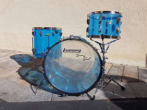 Vintage Ludwig Blue Vistalite Drum Kit '70s 22x14x16