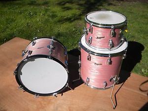 Vintage Rogers Red Ripple Drums 20, 12, 16