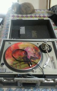 Tech 1200's turntable with gold rca's ,sure head  shell , road runner case