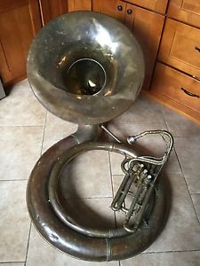 Antique York Band Instrument Brass BBb Sousaphone 26" Bell HN White Mouthpiece