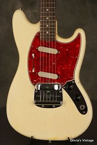 original 1966 Fender MUSTANG WHITE!!! SLAB BOARD!!!