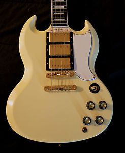 MINT COND 1961GIBSON CUSTOM SHOP LES PAUL CUSTOM REISSUE  WHITE WITH ORIG. CASE