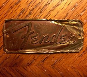 EXTREMELY RARE Original Vintage 1957 exterior "Fender" Case Logo thick foil