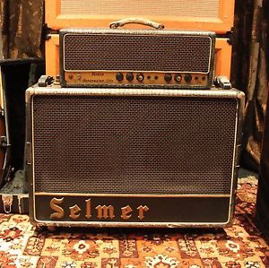 Vintage 1964 Selmer Truvoice Bassmaster Fifty 50 Amp Head & Cabinet w/Cover