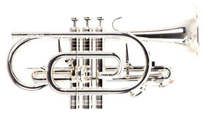 Geneva Symphony Bb Professional Cornet, Silver, With Case and Mouthpiece