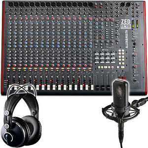 Allen & Heath ZED R16 Mixer w Audio-Technica AT4040 Mic & AKG K271 MKII Monitor
